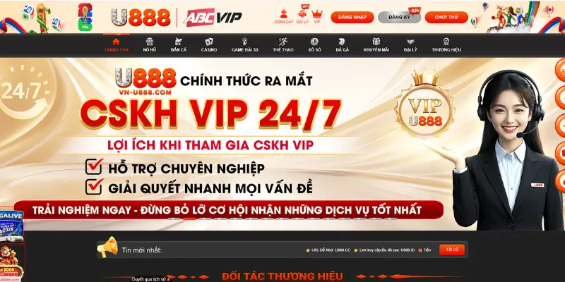 U888 - U888.COM | Link Trang Chủ Chính Thức 2026 3 Giao diện trang chủ nhà cái U888