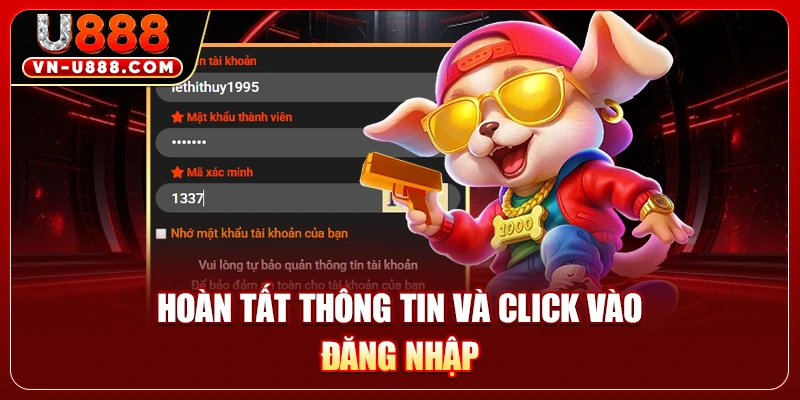 Hoàn tất thông tin và click vào đăng nhập