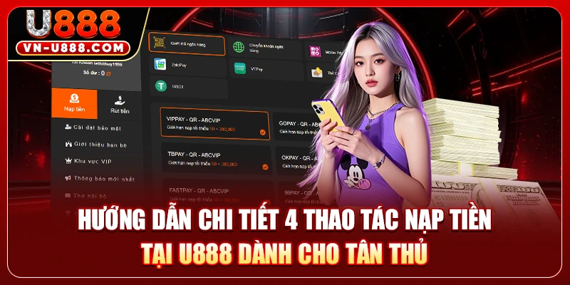Quy Trình Nạp Tiền Tại U888 Chi Tiết Nhanh Nhất 2026 1 Hướng dẫn chi tiết 4 thao tác nạp tiền tại U888 dành cho tân thủ